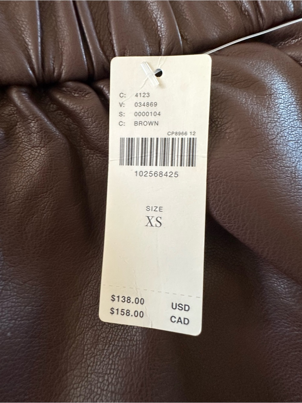 Maeve Brown Faux Leather Wide-Leg Pants with Black Side Stripe - Picture 6 of 10